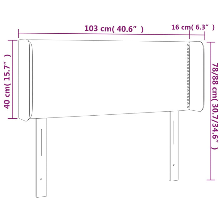 Hoofdbord LED 103x16x78/88 cm kunstleer grijs