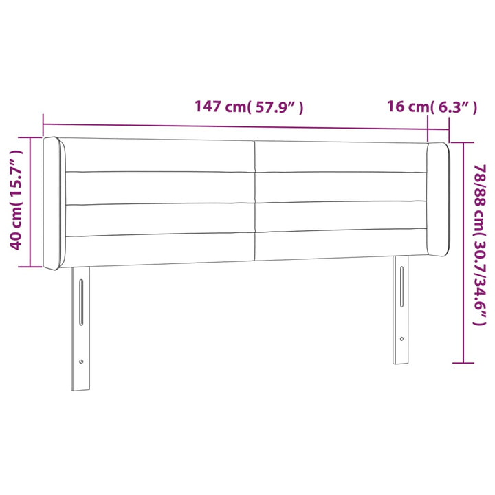 Hoofdbord LED 147x16x78/88 cm stof donkerbruin