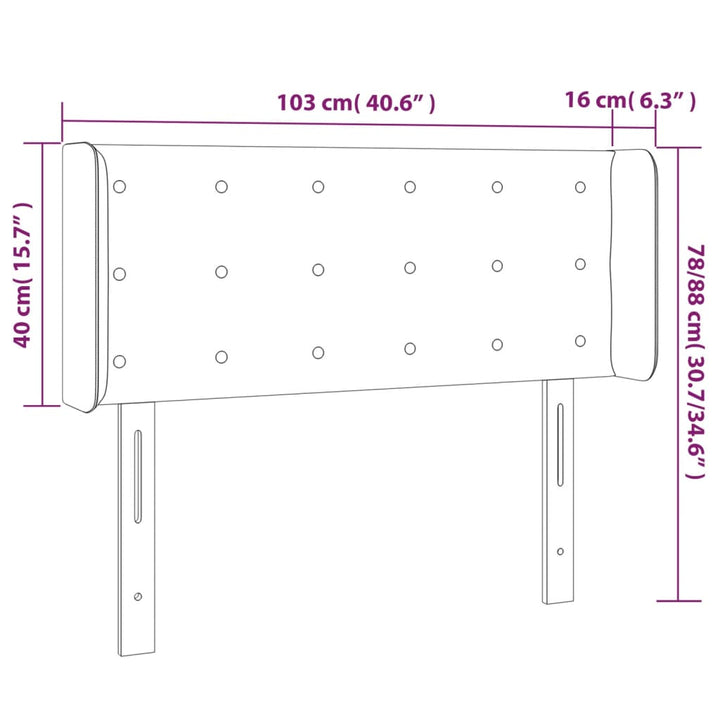 Hoofdbord LED 103x16x78/88 cm stof groen