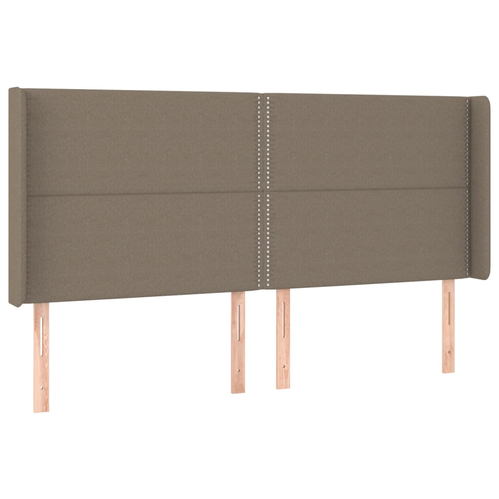 Hoofdbord LED 163x16x118/128 cm stof taupe