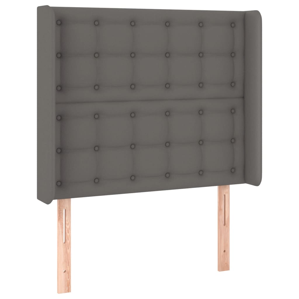 Hoofdbord LED 103x16x118/128 cm kunstleer grijs