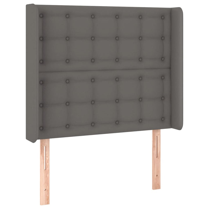 Hoofdbord LED 103x16x118/128 cm kunstleer grijs