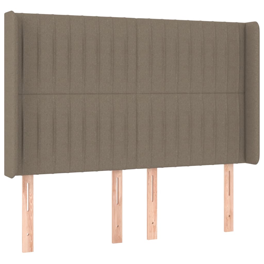 Hoofdbord LED 147x16x118/128 cm stof taupe