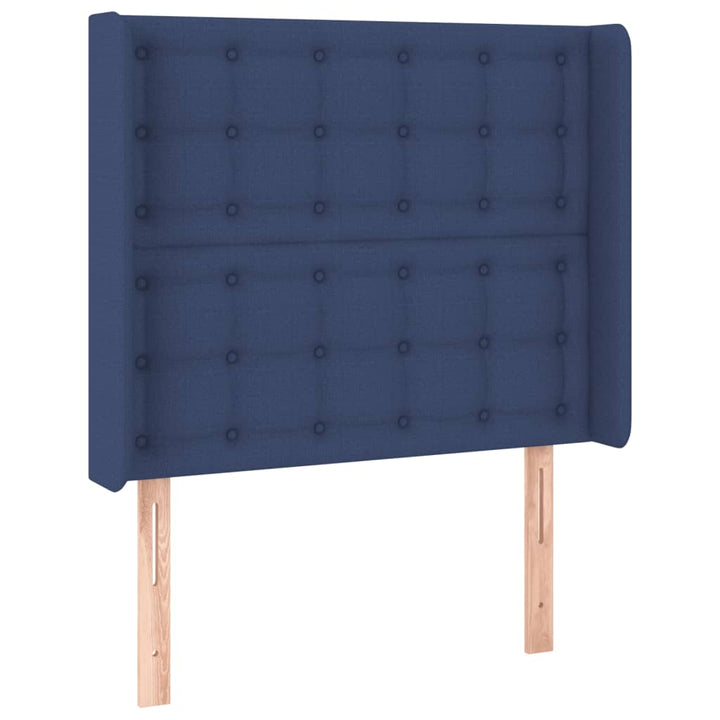 Hoofdbord LED 103x16x118/128 cm stof blauw