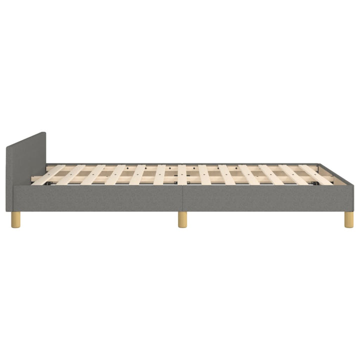 Bedframe met hoofdeinde stof donkergrijs 120x200 cm