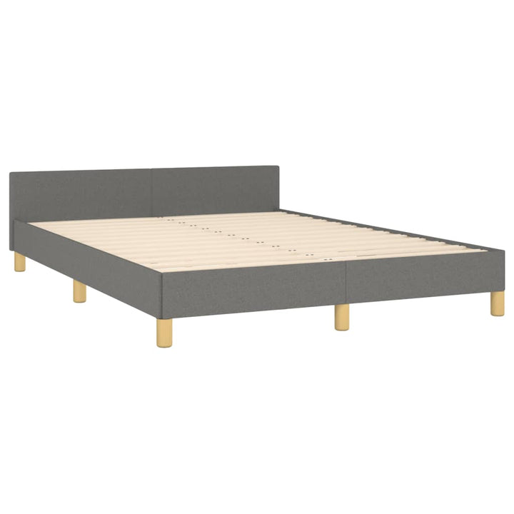 Bedframe met hoofdeinde stof donkergrijs 140x200 cm