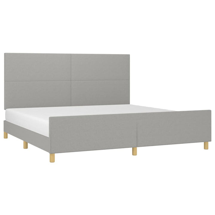 Bedframe met hoofdeinde stof lichtgrijs 200x200 cm