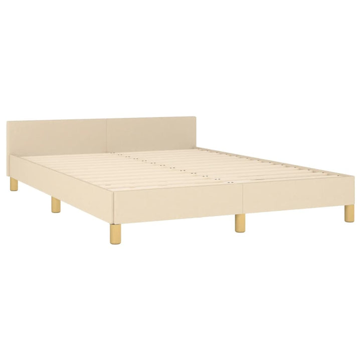 Bedframe met hoofdeinde stof crèmekleurig 140x200 cm