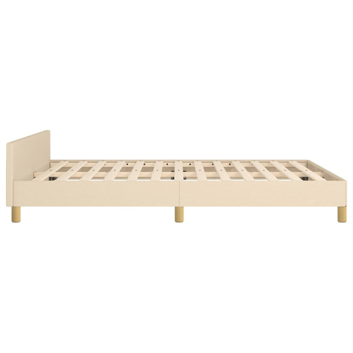 Bedframe met hoofdeinde stof crèmekleurig 140x200 cm