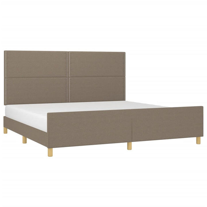 Bedframe met hoofdeinde stof taupe 200x200 cm