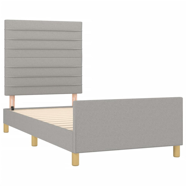 Bedframe met hoofdeinde stof lichtgrijs 100x200 cm