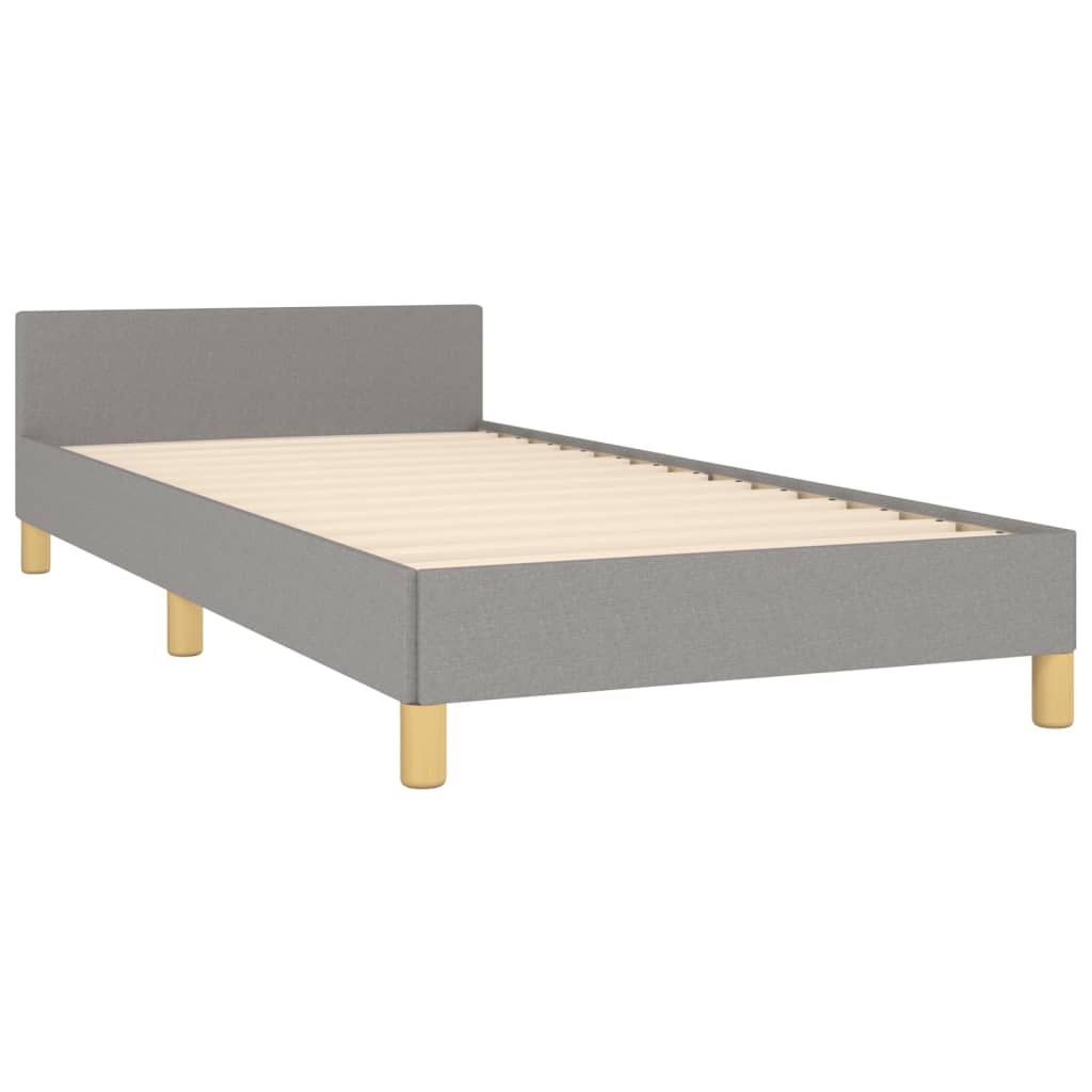 Bedframe met hoofdeinde stof lichtgrijs 100x200 cm