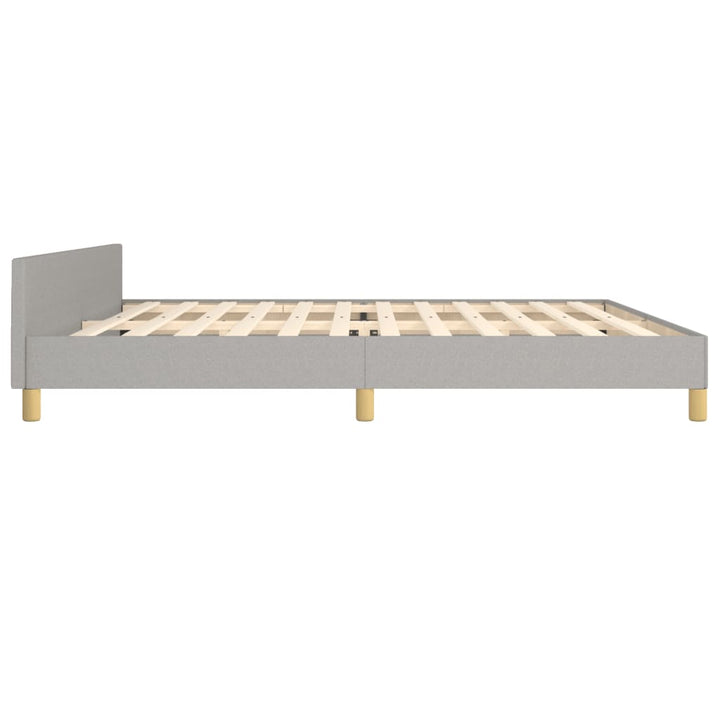 Bedframe met hoofdeinde stof lichtgrijs 200x200 cm