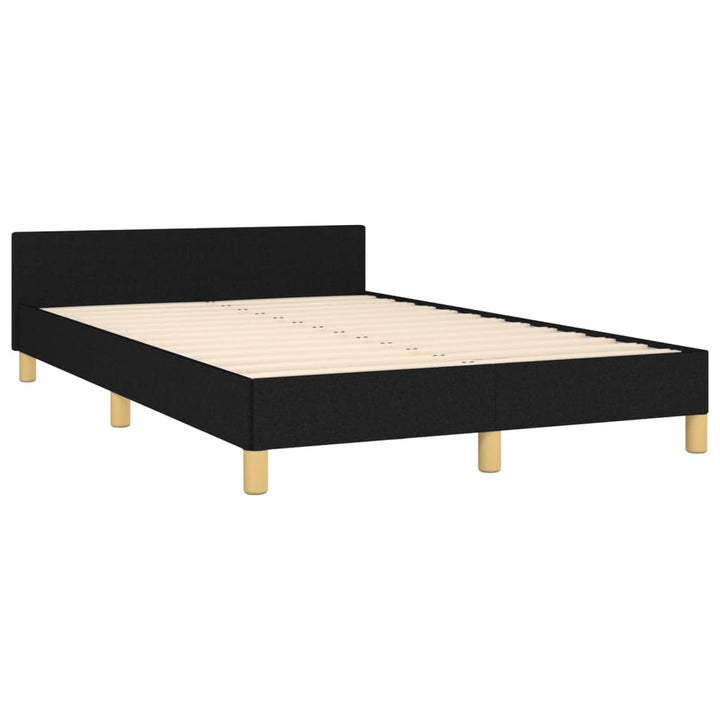 Bedframe met hoofdeinde stof zwart 120x200 cm