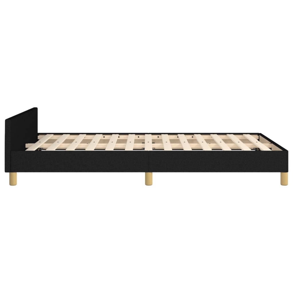 Bedframe met hoofdeinde stof zwart 120x200 cm