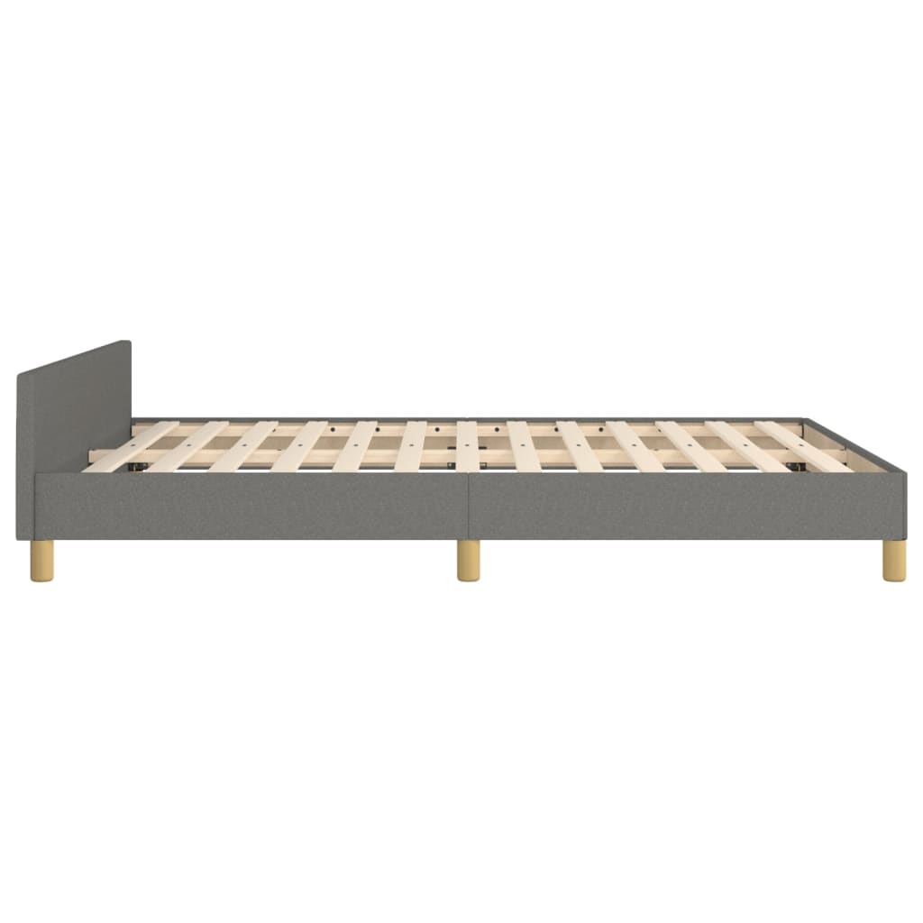 Bedframe met hoofdeinde stof donkergrijs 140x200 cm