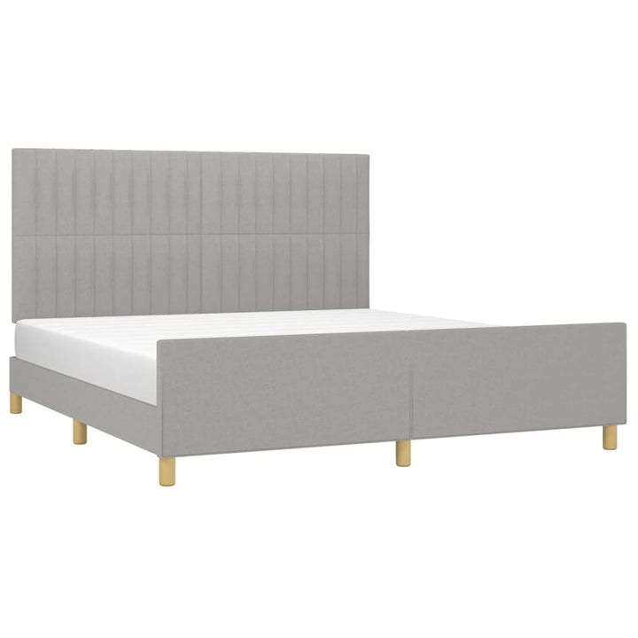 Bedframe met hoofdeinde stof lichtgrijs 160x200 cm