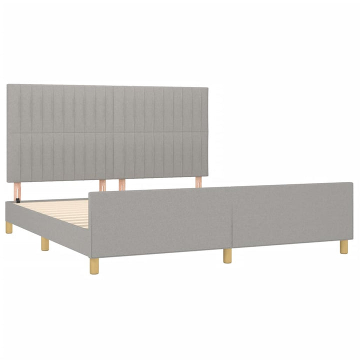 Bedframe met hoofdeinde stof lichtgrijs 160x200 cm