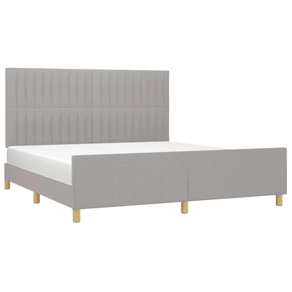 Bedframe met hoofdeinde stof lichtgrijs 180x200 cm