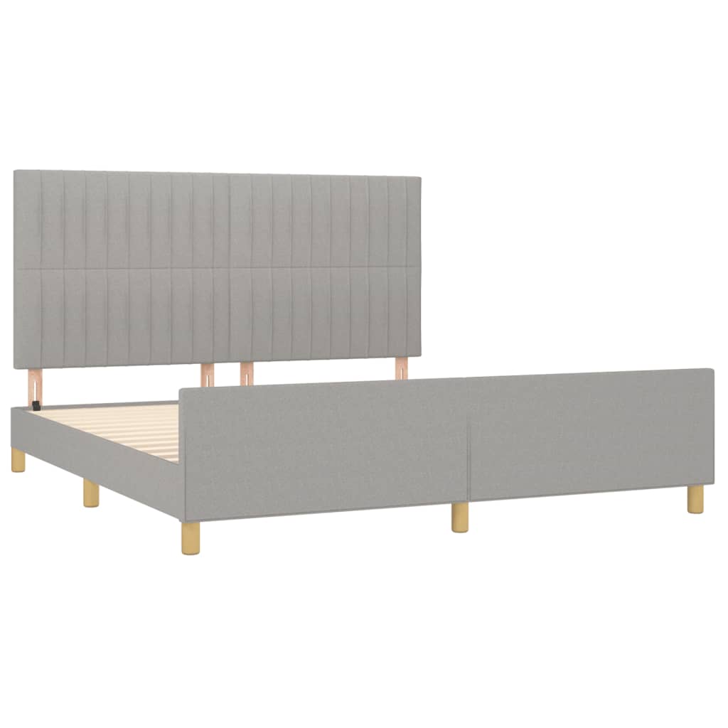 Bedframe met hoofdeinde stof lichtgrijs 180x200 cm