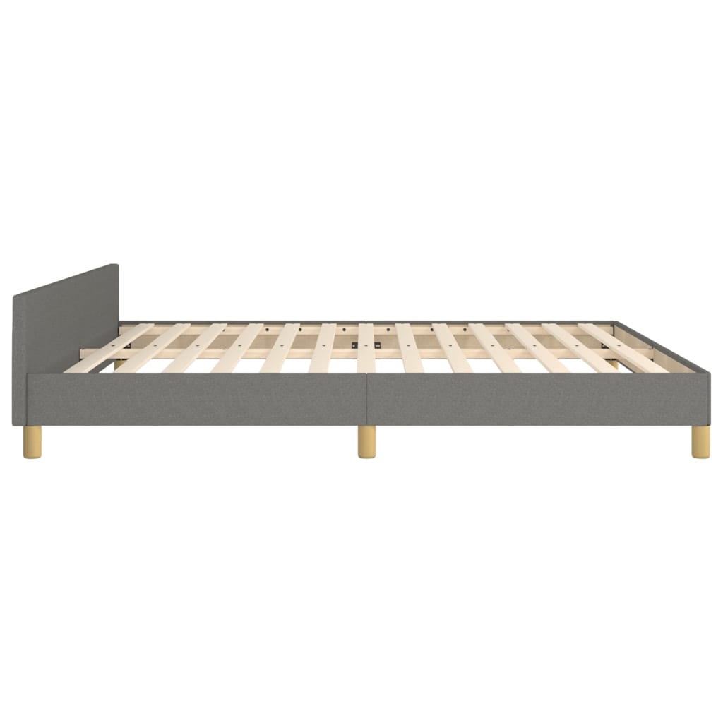 Bedframe met hoofdeinde stof donkergrijs 180x200 cm