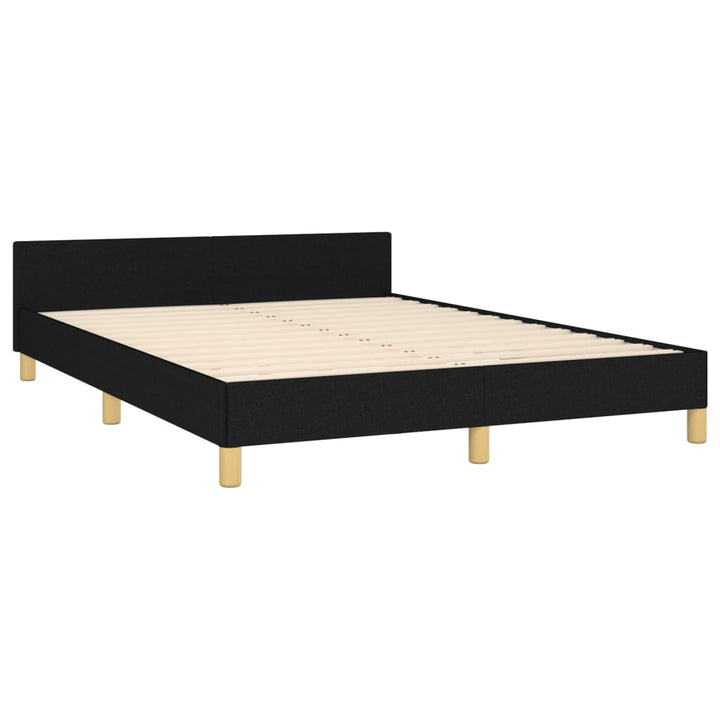 Bedframe met hoofdeinde stof zwart 140x200 cm