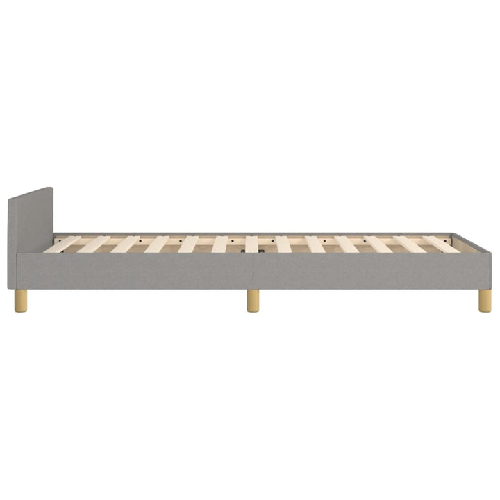 Bedframe met hoofdbord stof lichtgrijs 80x200 cm