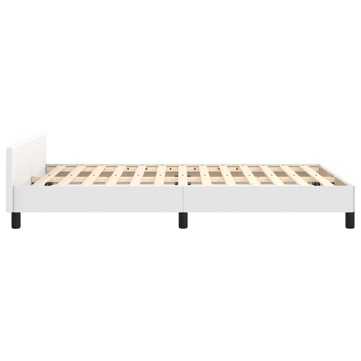 Bedframe met hoofdbord kunstleer wit 120x200 cm