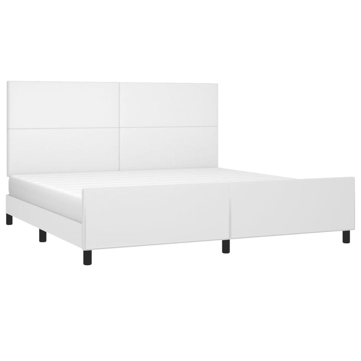 Bedframe met hoofdbord kunstleer wit 200x200 cm