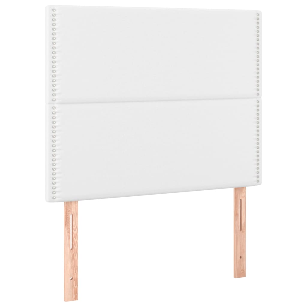 Bedframe met hoofdbord kunstleer wit 120x200 cm