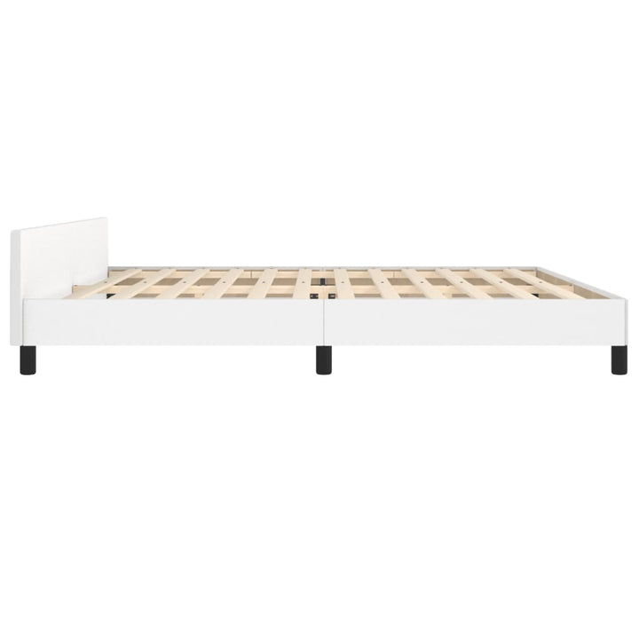 Bedframe met hoofdbord kunstleer wit 200x200 cm