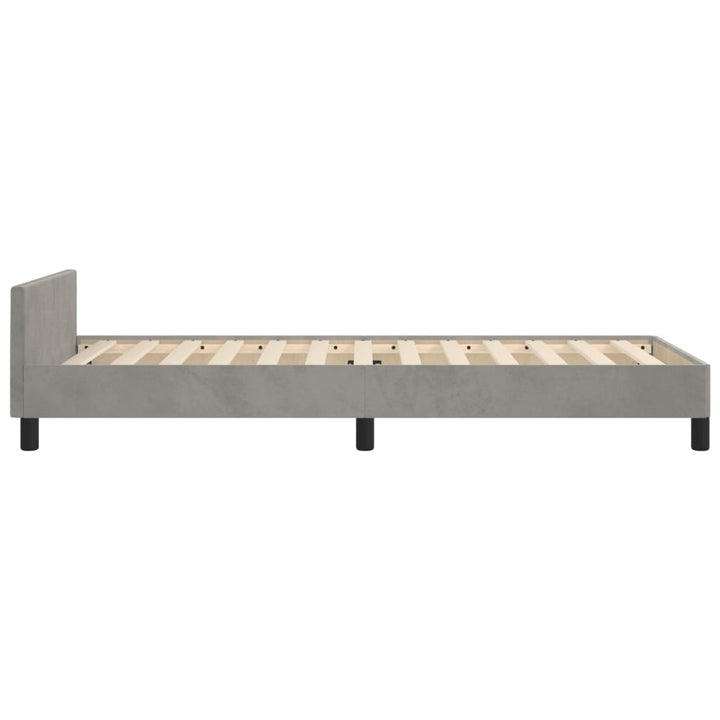 Bedframe met hoofdeinde fluweel lichtgrijs 100x200 cm