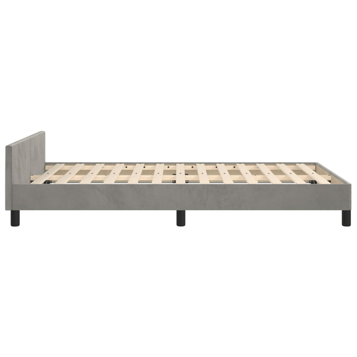 Bedframe met hoofdeinde fluweel lichtgrijs 120x200 cm