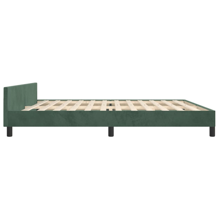 Bedframe met hoofdeinde fluweel donkergroen 200x200 cm