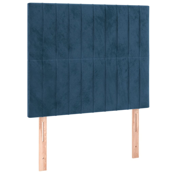 Bedframe met hoofdeinde fluweel donkerblauw 120x200 cm