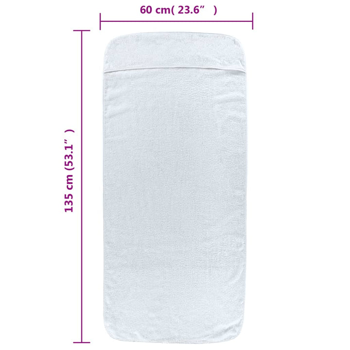 Strandhanddoeken 6 st 400 g/m² 60x135 cm stof wit