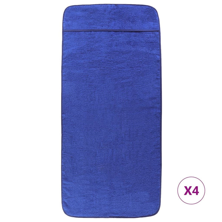 Strandhanddoeken 4 st 400 g/m² 60x135 cm stof koningsblauw