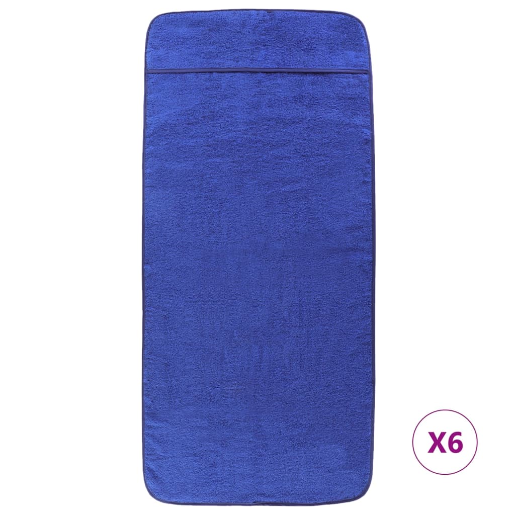 Strandhanddoeken 6 st 400 g/m² 60x135 cm stof koningsblauw