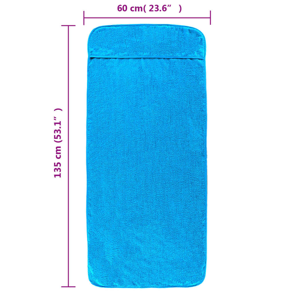 Strandhanddoeken 4 st 400 g/m² 60x135 cm stof turquoise
