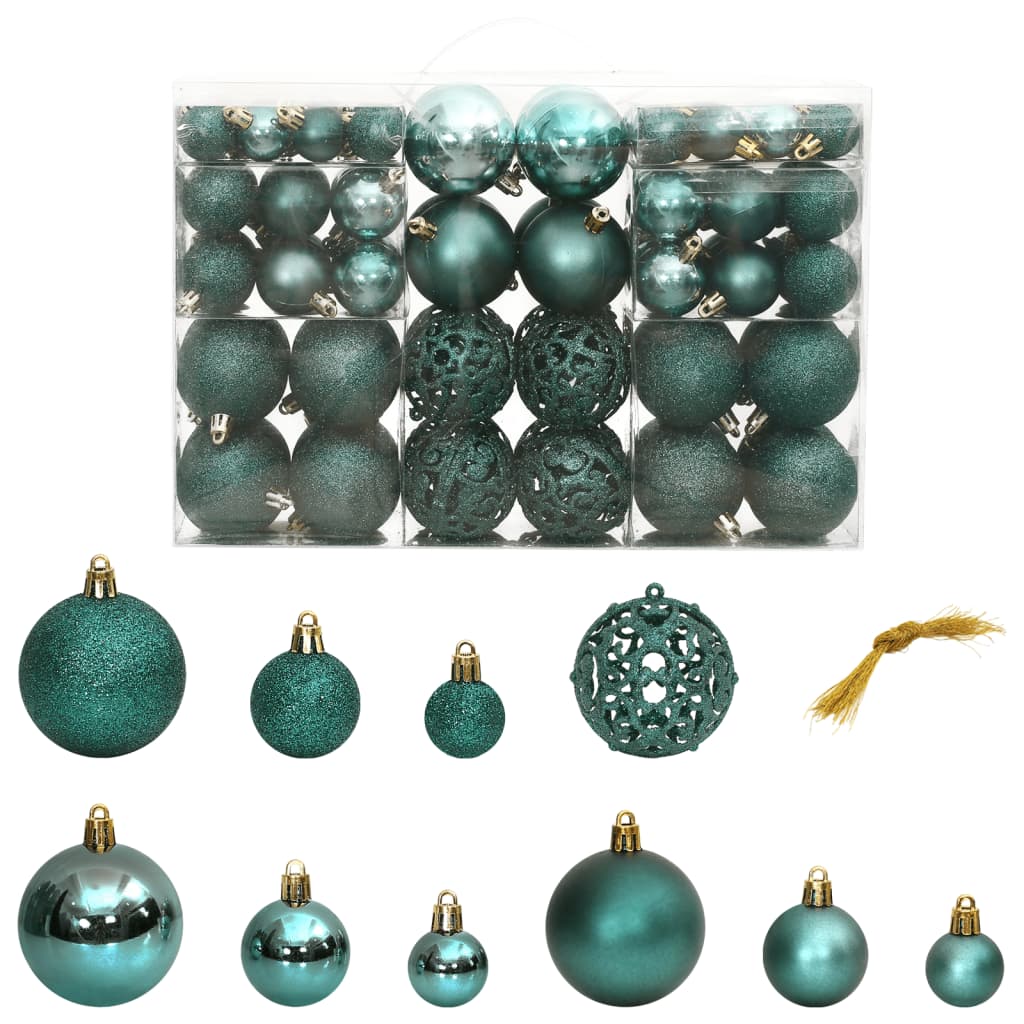 Kerstballen 100 st 3/4/6 cm groen