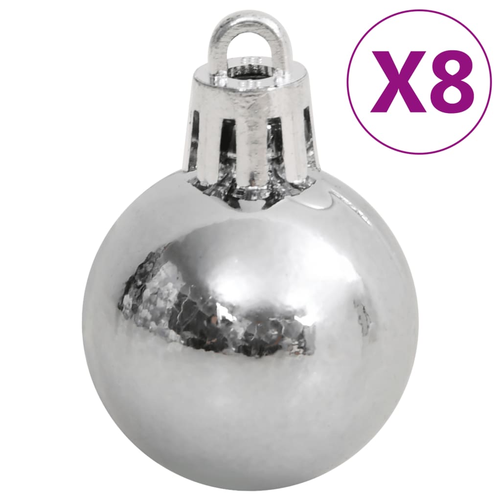 111-delige Kerstballenset polystyreen wit en grijs