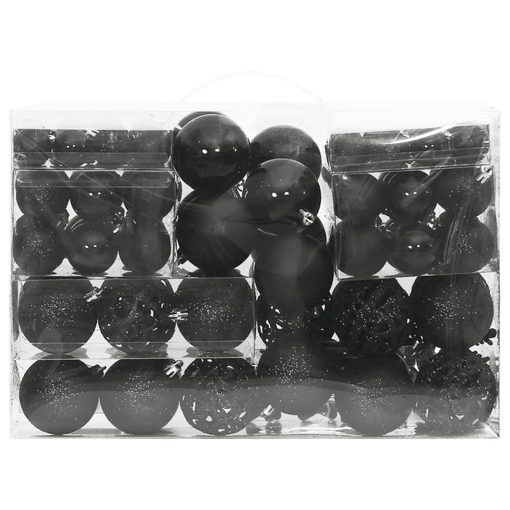 111-delige Kerstballenset polystyreen zwart