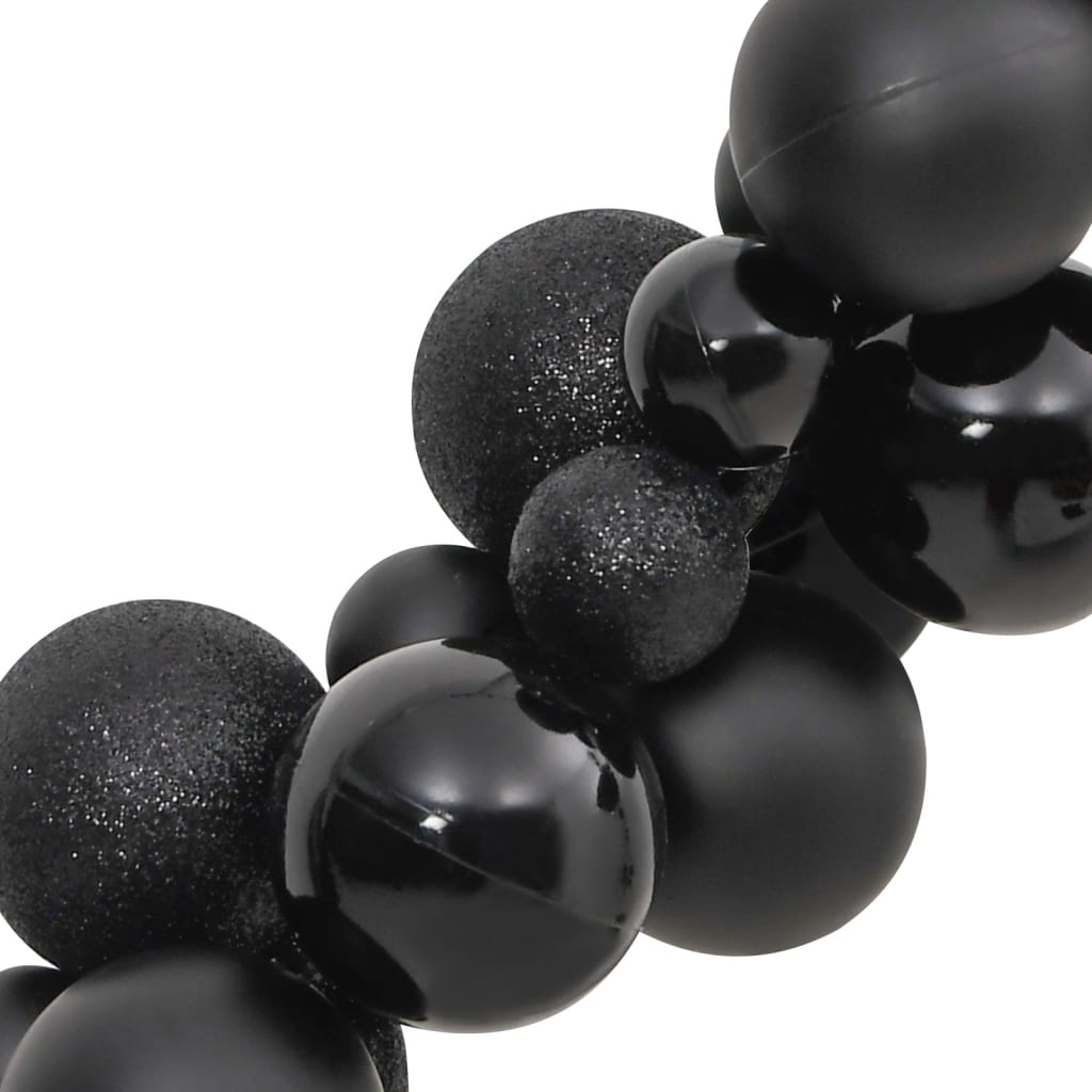 Kerstslinger ballen 175 cm polystyreen zwart