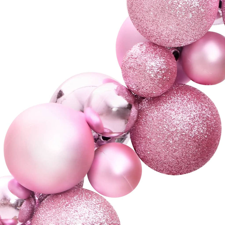 Kerstslinger ballen 175 cm polystyreen roze