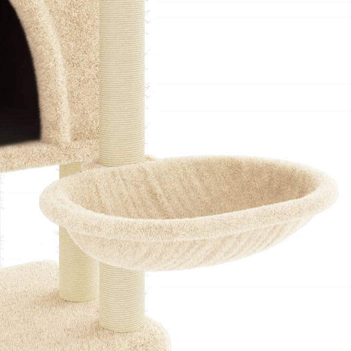 Kattenmeubel met sisal krabpalen 180 cm crèmekleurig