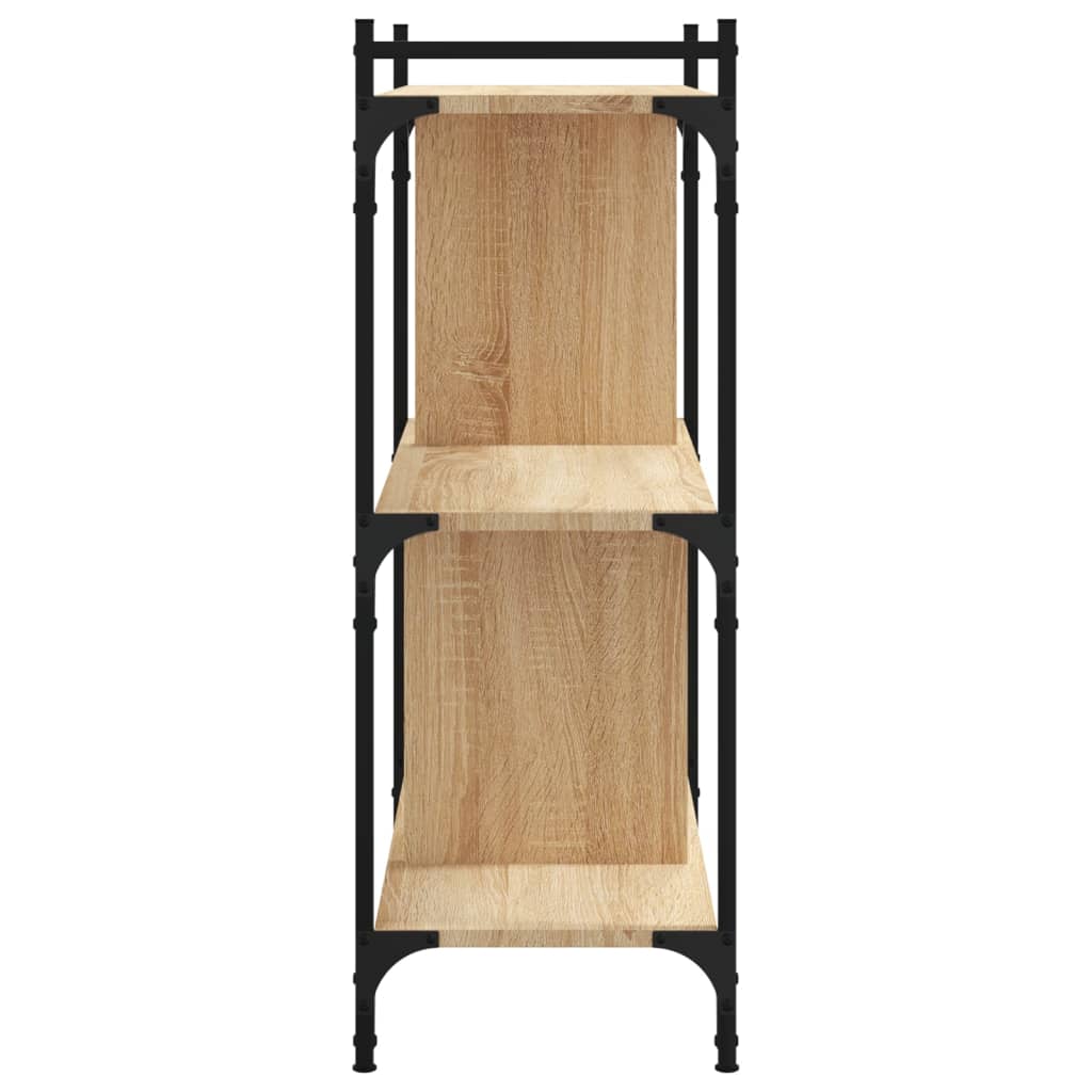 Boekenkast 3-laags 76x32x88 cm bewerkt hout sonoma eikenkleurig