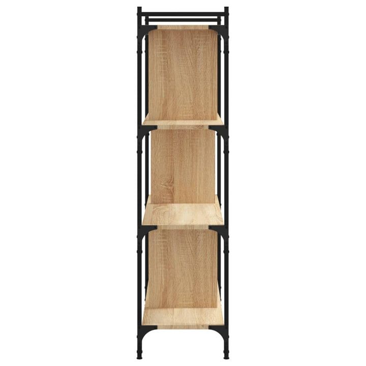 Boekenkast 4-laags 76x32x123 cm bewerkt hout sonoma eikenkleur