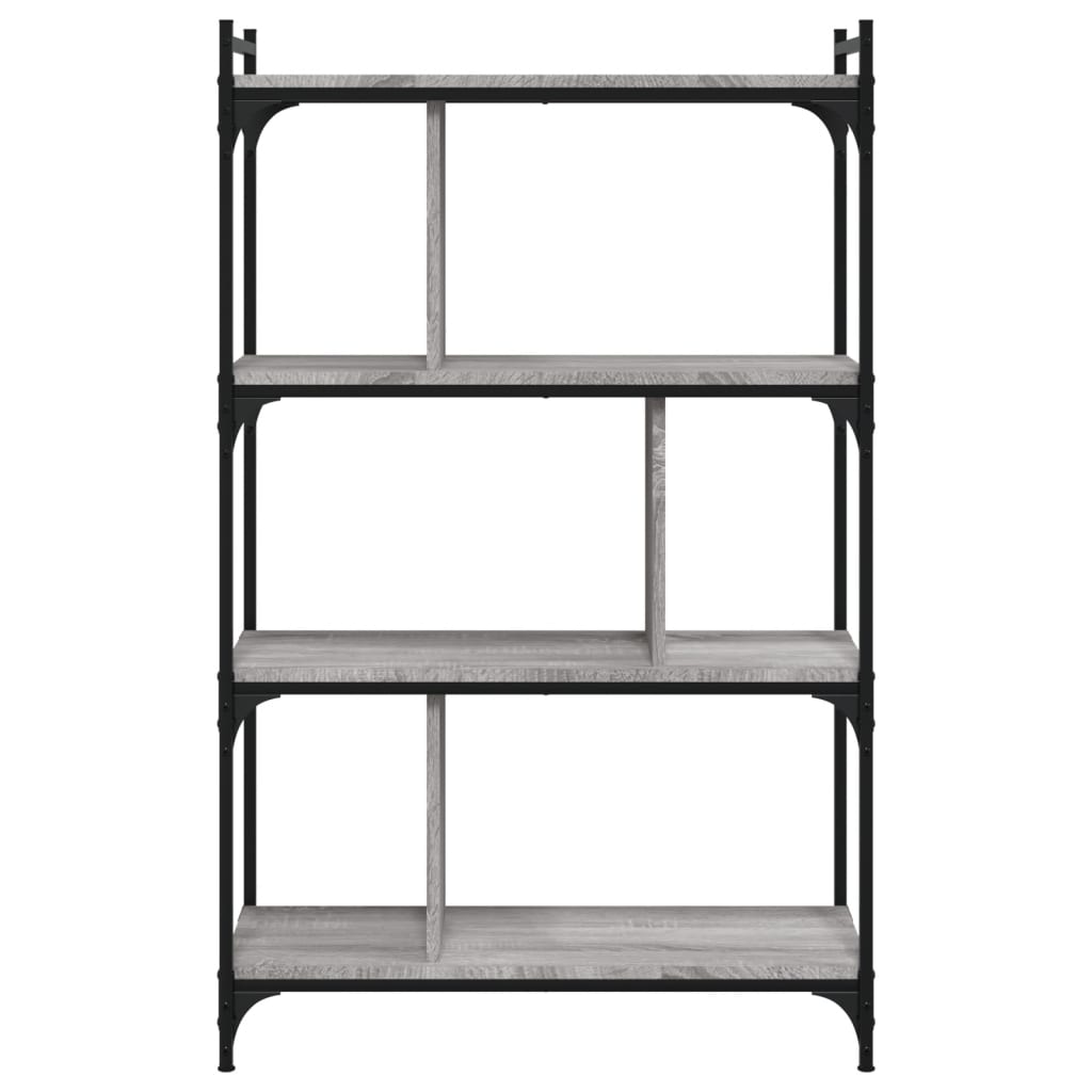 Boekenkast 4-laags 76x32x123 cm bewerkt hout grijs sonoma