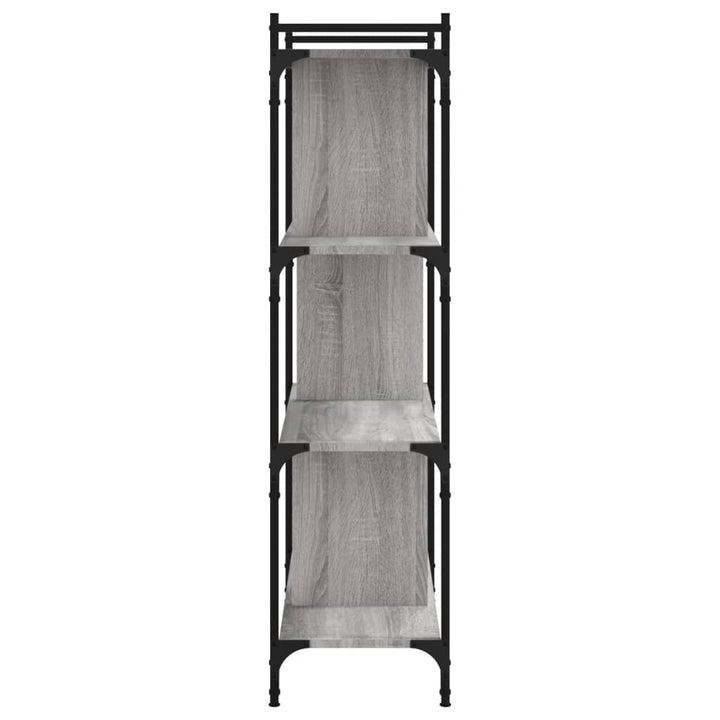 Boekenkast 4-laags 76x32x123 cm bewerkt hout grijs sonoma