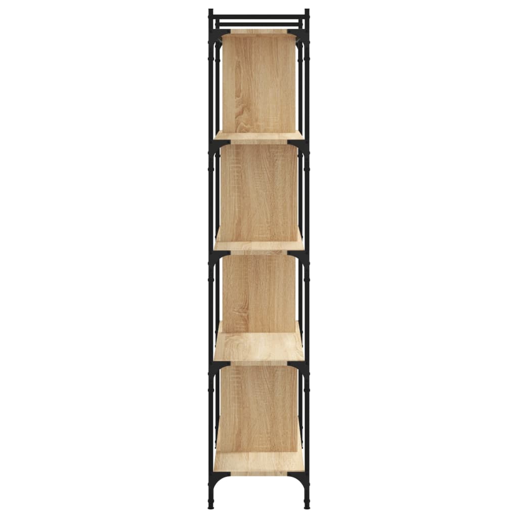 Boekenkast 5-laags 76x32x158 cm bewerkt hout sonoma eikenkleur